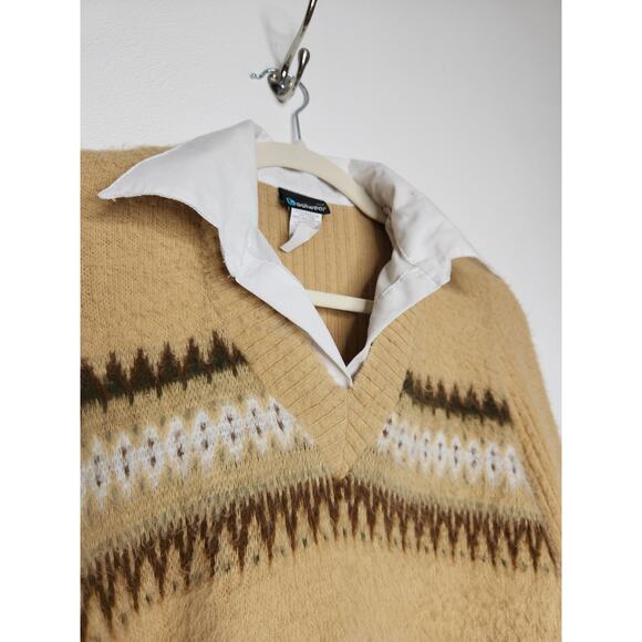 Vintage y2k Office Siren Sweater Polo Dress Shirt Punk Goth Emo Coolwear Medium - Picture 4 of 7